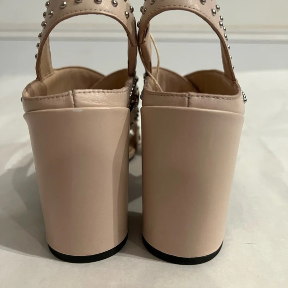 What For Sandals Light Pink Open Toe Mules High Heels Shoes US 9 EU 39 - Picture 8 of 9